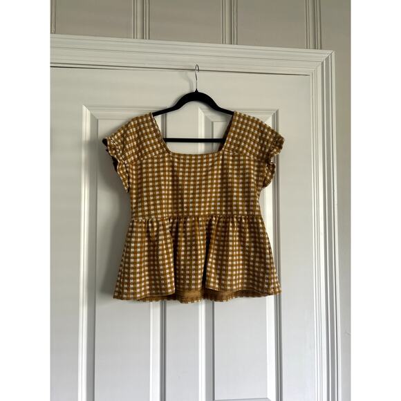 Madewell Yellow Gingham Top, size XS - Picture 2 of 3